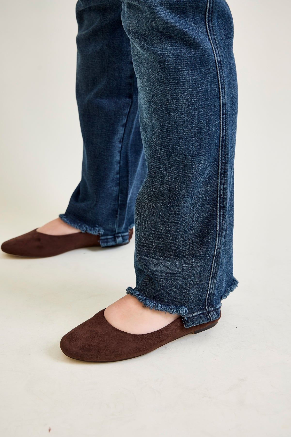 Lisa High Rise Button Fly Hem Distressed Straight Jeans - PLUS