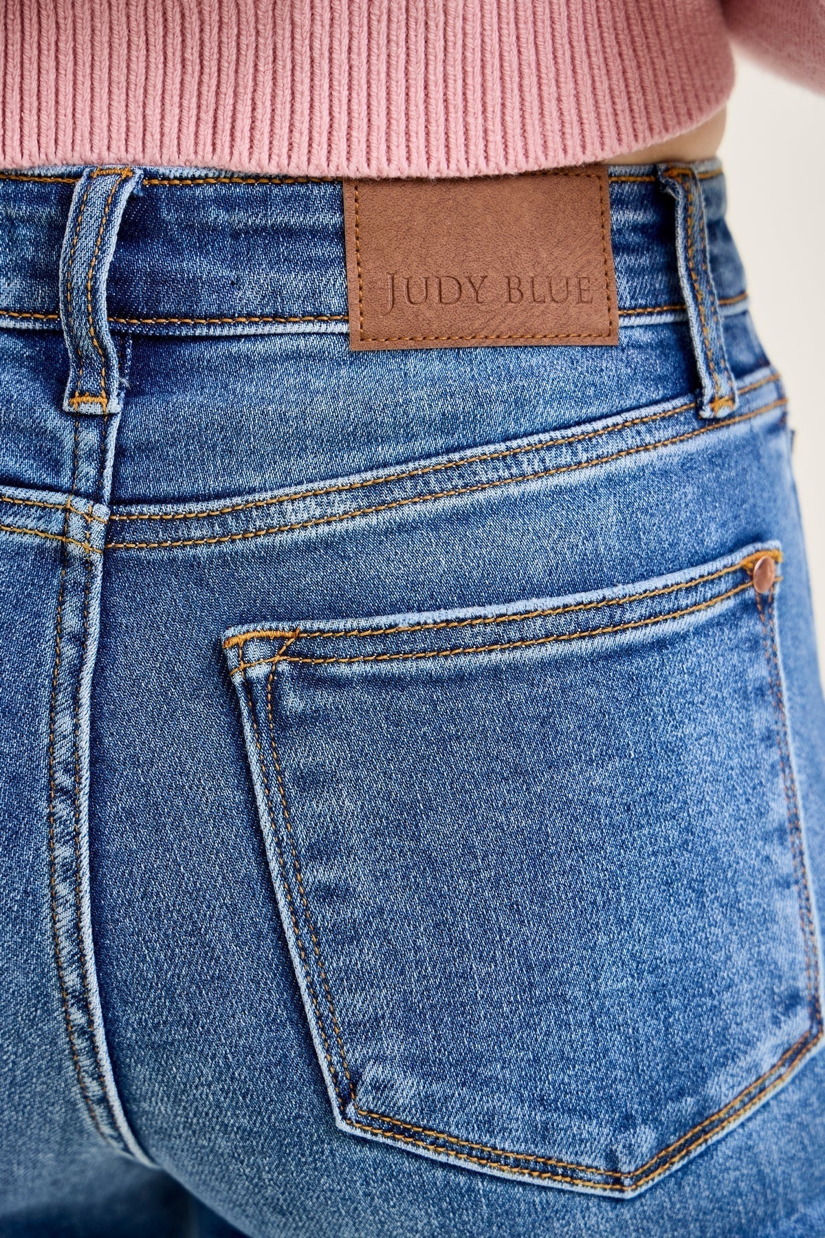 Sally High Rise Front Seam Detail & Cuffed Straight Fit Jeans