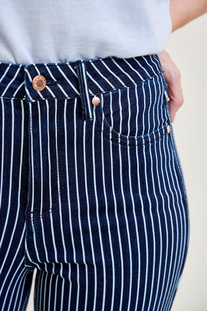 Vetti High Rise Tummy Control Striped Straight Fit