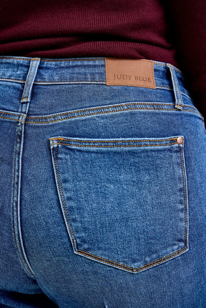 Sally High Rise Front Seam Detail & Cuffed Straight Fit Jeans - PLUS