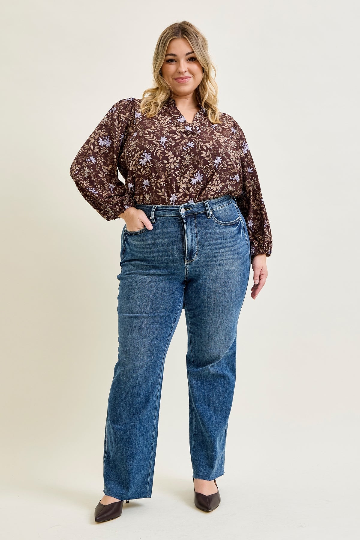 Alyson Mid Rise Tummy Control Vintage Straight Jeans - PLUS