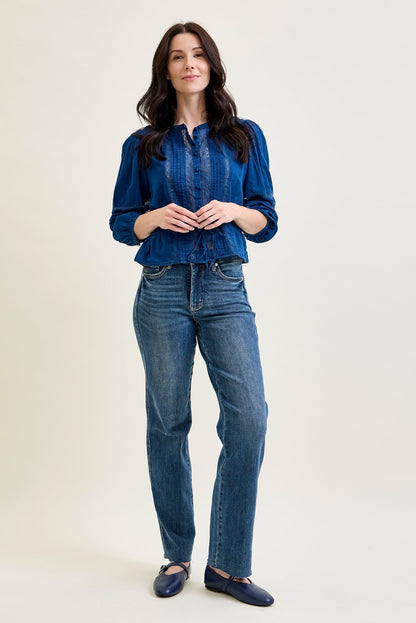 Alyson Mid Rise Tummy Control Vintage Straight Jeans