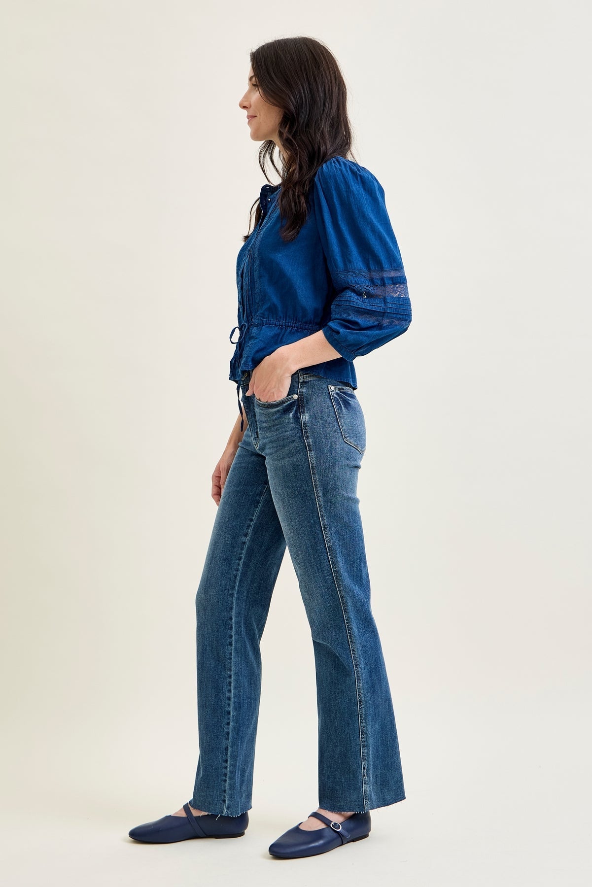 Alyson Mid Rise Tummy Control Vintage Straight Jeans