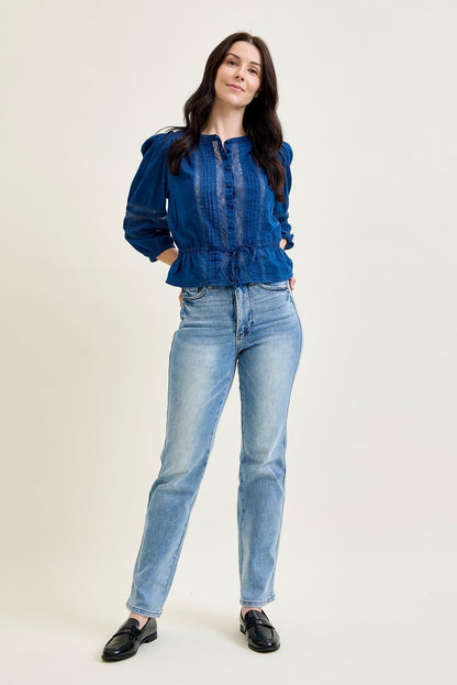 Kamila High Rise Tummy Control Straight Jeans