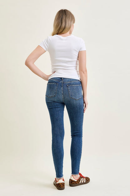 Andrea High Waist Skinny Jeans with Rips