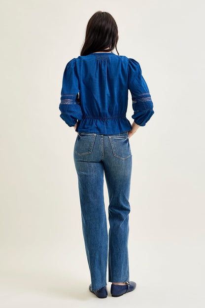 Alyson Mid Rise Tummy Control Vintage Straight Jeans