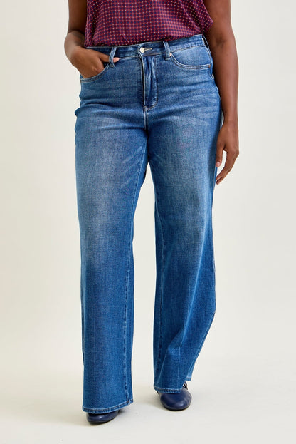 Claribel High Rise Tummy Control Retro Wide Leg Jeans - PLUS