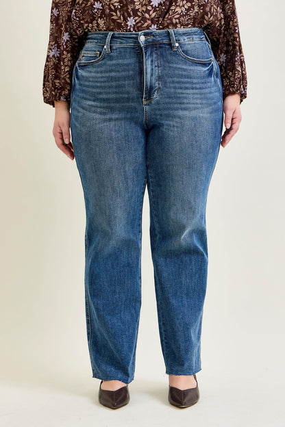 Alyson Mid Rise Tummy Control Vintage Straight Jeans - PLUS