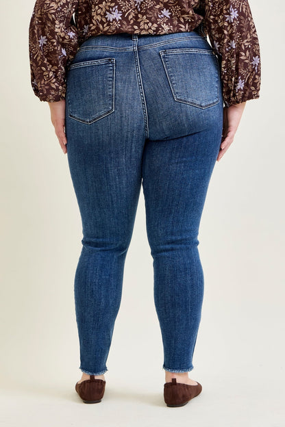 Andrea High Waist Skinny Jeans with Rips - PLUS