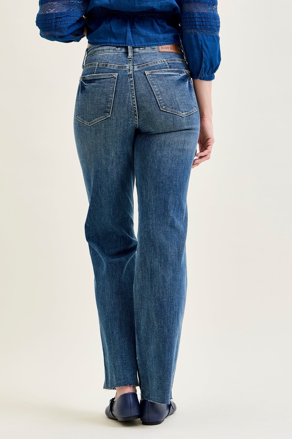 Alyson Mid Rise Tummy Control Vintage Straight Jeans
