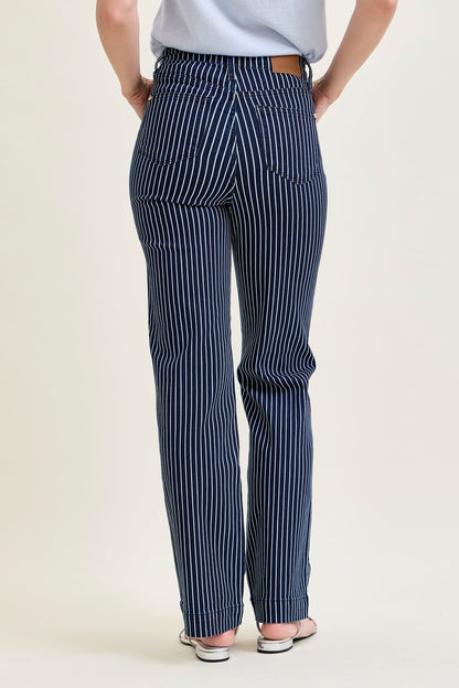 Vetti High Rise Tummy Control Striped Straight Fit