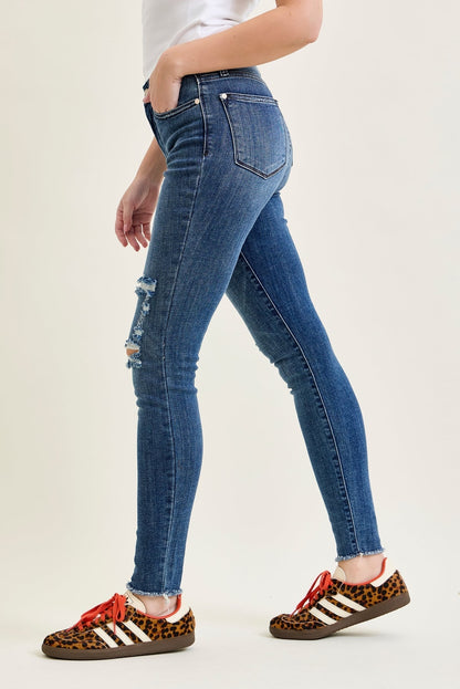 Andrea High Waist Skinny Jeans with Rips