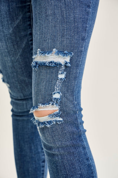 Andrea High Waist Skinny Jeans with Rips